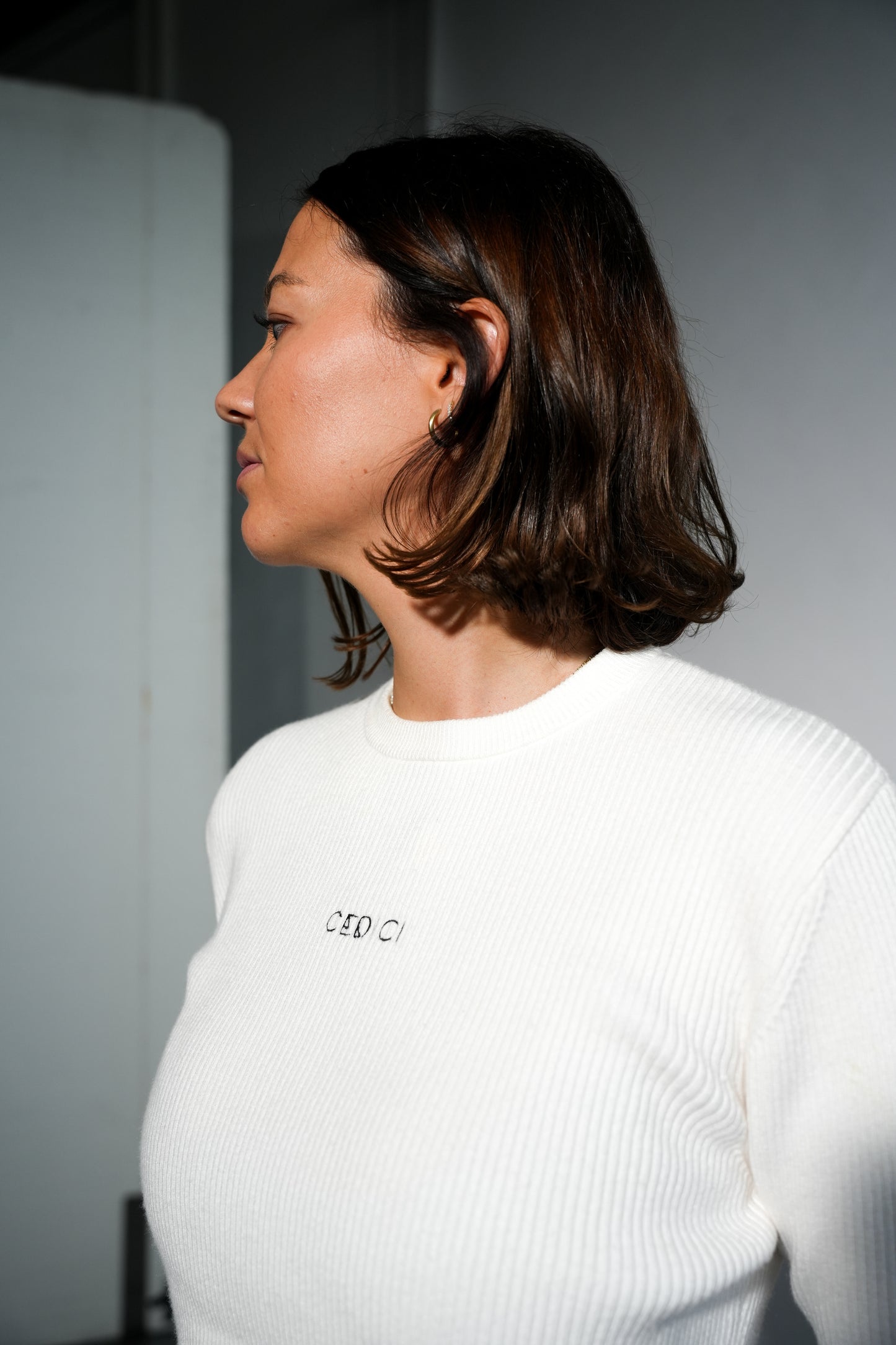 CEDICI Knitted Cropped Rib Sweater