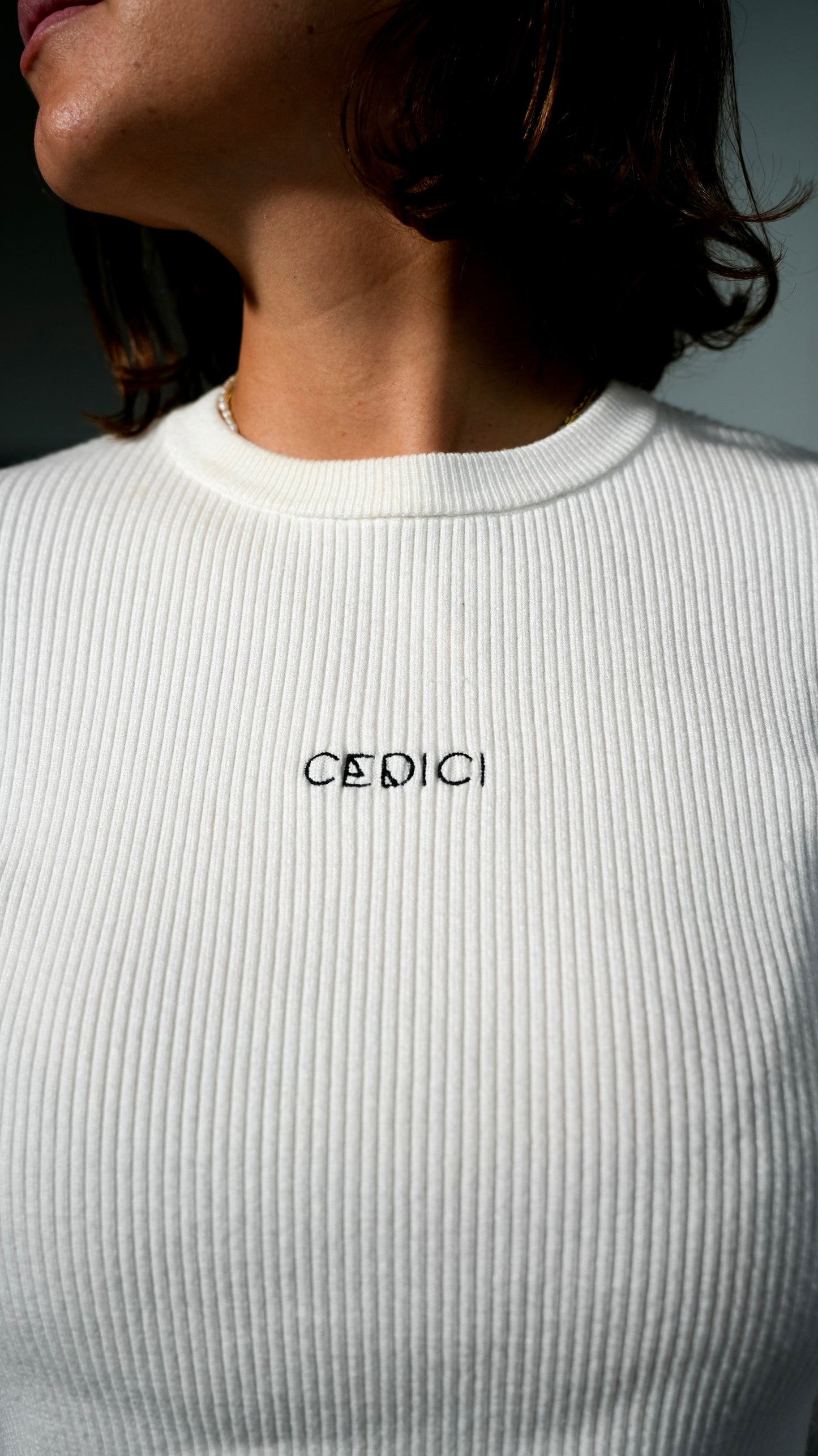 CEDICI Knitted Cropped Rib Sweater