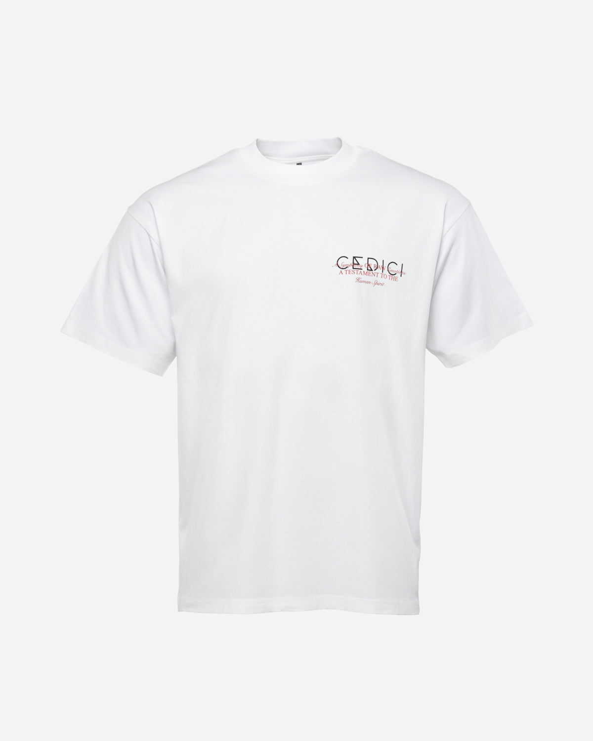 CEDICI "Graphic Text White T-Shirt"