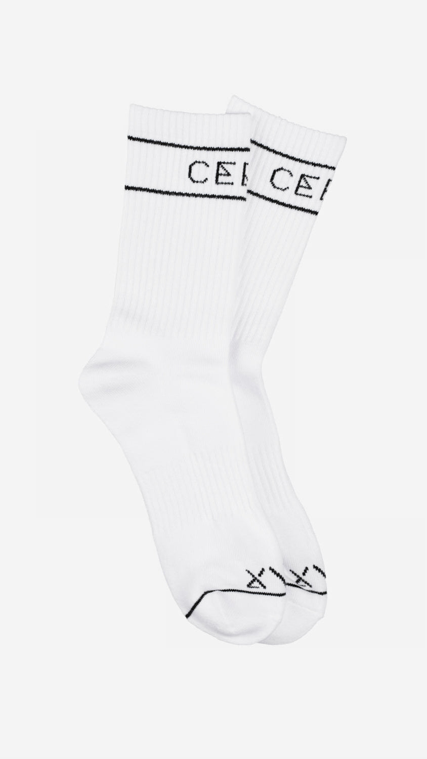 CEDICI Logo Crew Socks – White