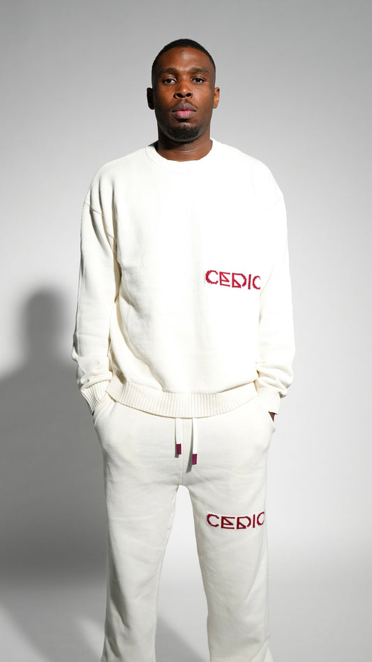CEDICI Knit Set – Off White / Burgundy