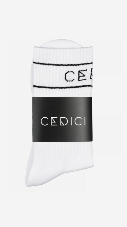 CEDICI Logo Crew Socks – White