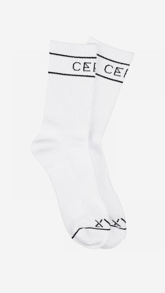 CEDICI Logo Crew Socks – White